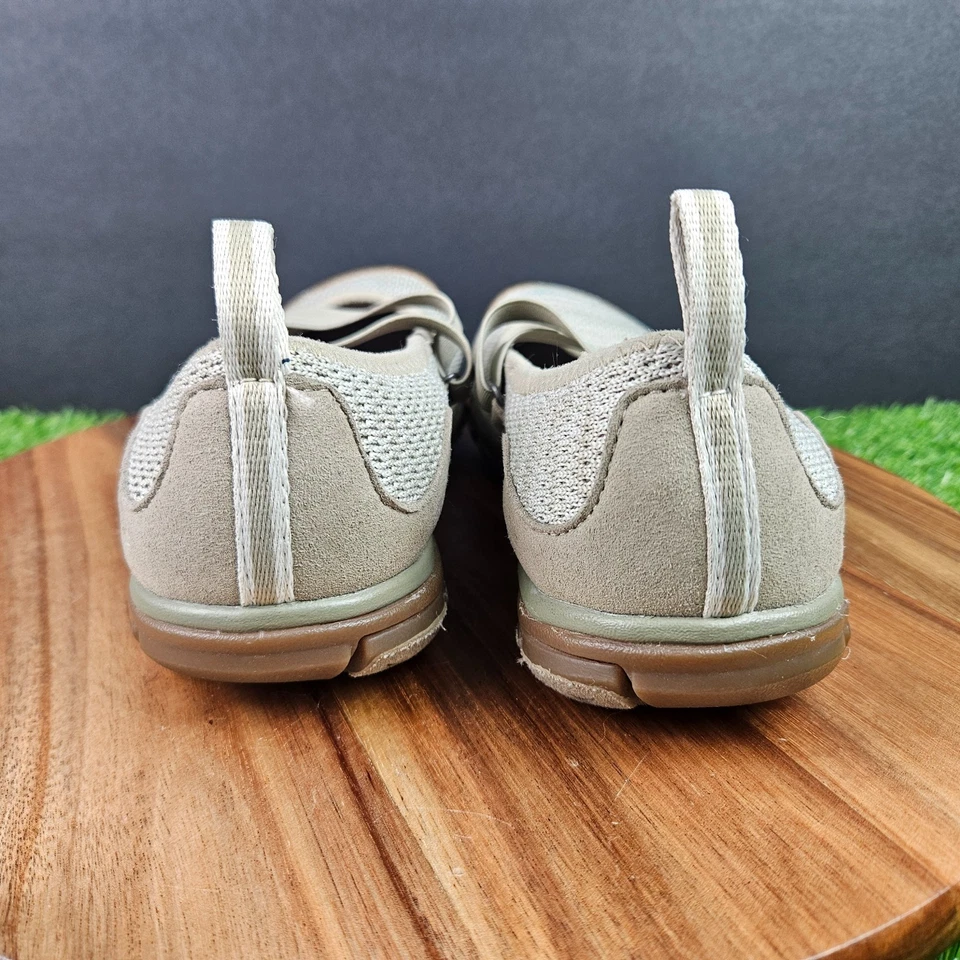 Zapato plano para caminar Mary Jane tejido en silencio Keen para mujer correa elástica marrón talla 7,5 Foto 3 de 4
