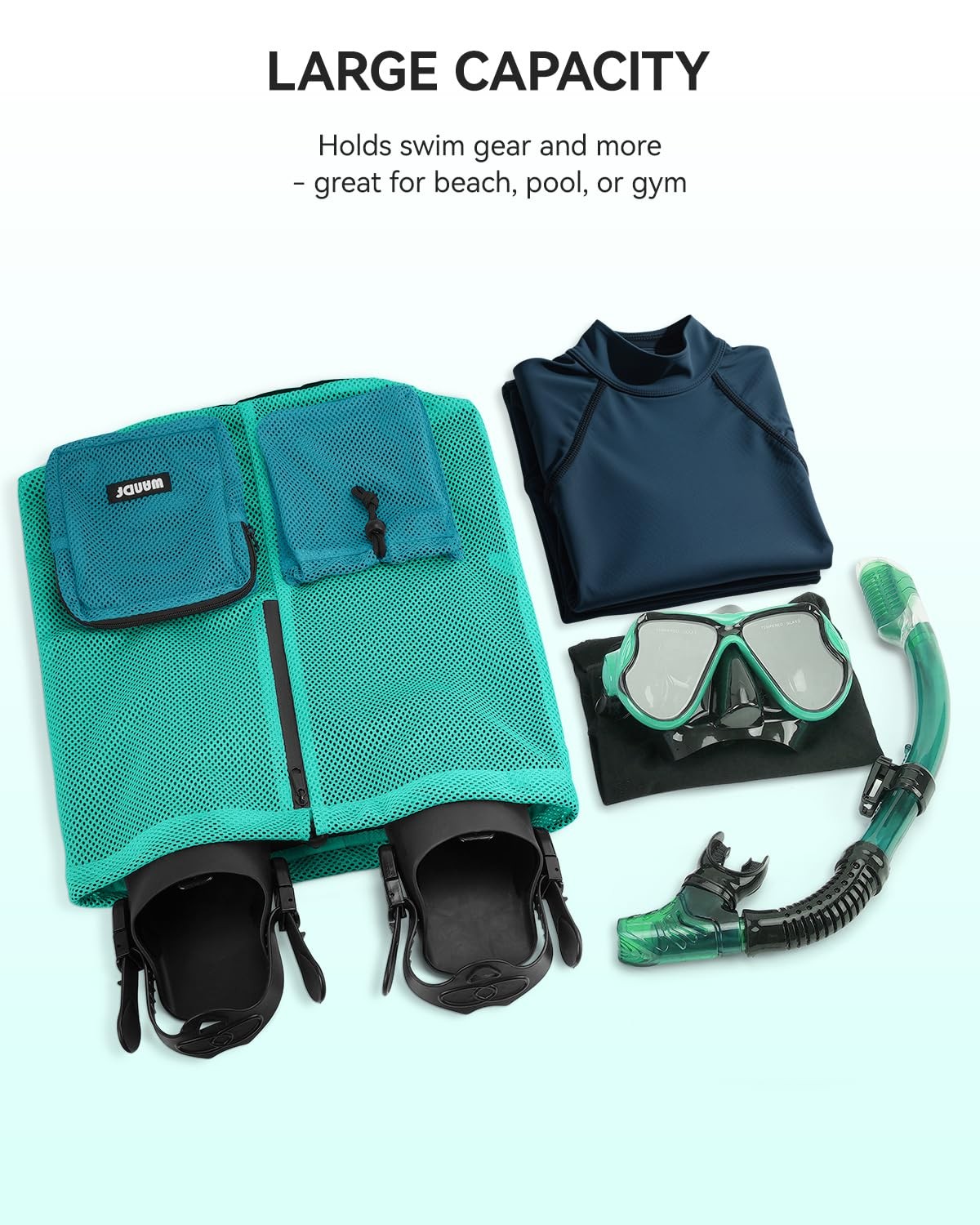 Swim Bag Mesh Drawstring Backpack with Wet Pocket Beach Bag for Swimming Pool...