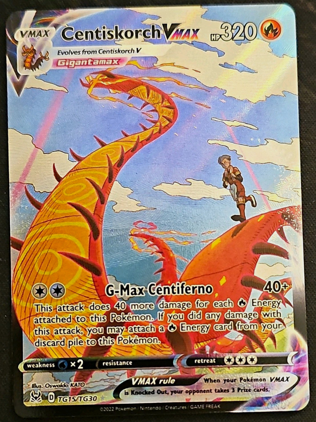 Pokémon TCG Centiskorch VMAX TG15/TG30 Lost Origin TG UR Holo Eng 2022 320HP