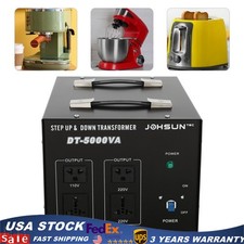 5000 Watt Step Up Down Voltage Transformer Power Converter 110V to/ from 220V