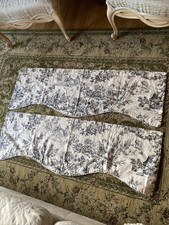 2- Country Curtains French Country Toile Black and White Curtain Valances 53x17