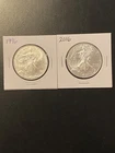 American Silver Eagle $1 Coins (2): 1996 (low Mintage) & 2016 (SHARP) UNC