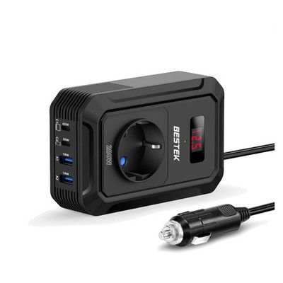 200W Autowechselrichter 12V auf 240V mit USB-C 18W Ladestationen für Camping