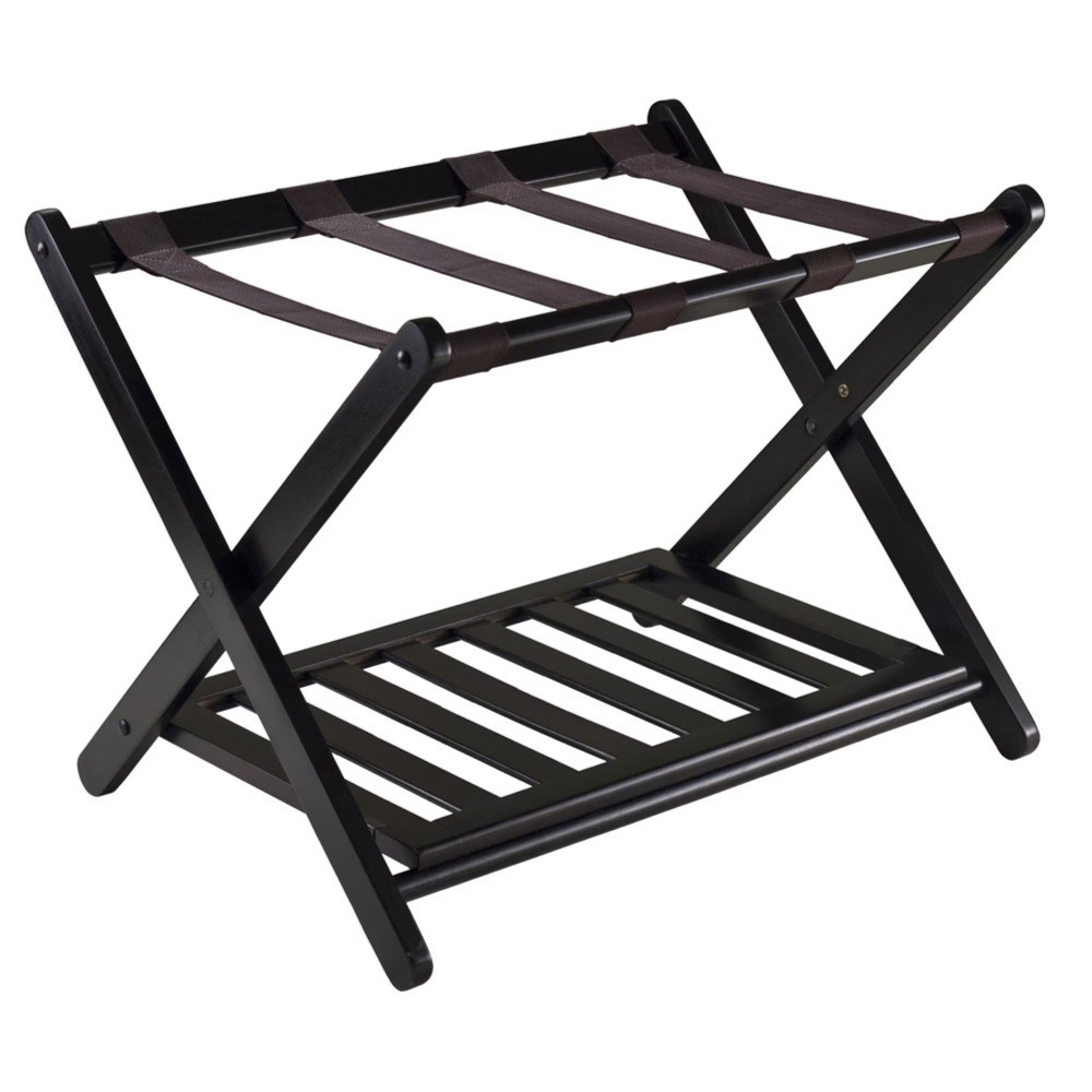 Rack With Shelf, Espresso Finish