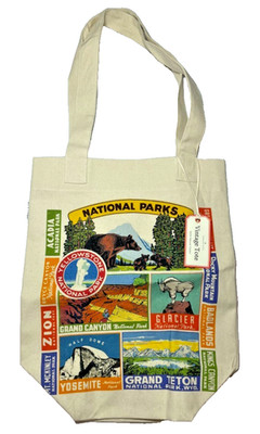 Cavallini & Co. National Parks Vintage Style Canvas Shoulder Tote Bag BRAND NEW