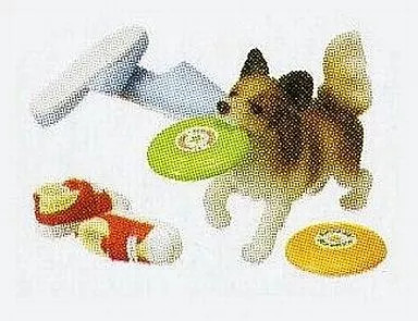 Candy Toy Mini Figure 7. Challenge The Frisbee Petit Animal Series Dog'S Fun Lif