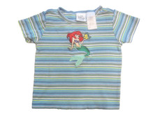 VTG Disney Store Little Mermaid Ariel Flounder T-shirt Embroidery Girls Sz 4T