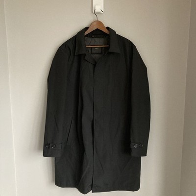 Marks Spencer Mens Mac Jacket 2XL Waterproof Padded Black Long Beco Stormwear