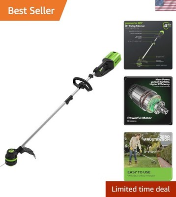 Lightweight 80V Brushless String Trimmer - Variable Speed for Precision Trimming