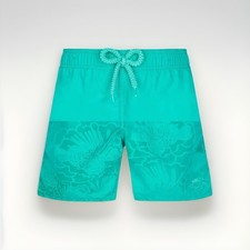 Image of Vilebrequin Water Reactive Swim Shorts Size L Moorea Rascasse Green Swimwear