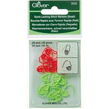 Clover Quick Locking Stitch Markers-Small 20/Pkg - 3030