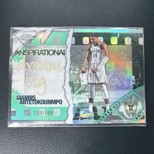 Topps 2025-26 Chrome Giannis Antetokounmpo Inspirational #IP-3 Aqua /199