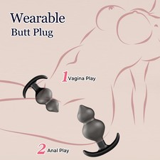 Long-Term Wearable Butt Plug,Silicone Weighted Anal Plug with 2 Balls,Anal Beads