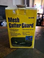 Mesh Gutter Guard By"One Stop Gardens".With 15 Black Clips.Mesh-20ft L×6 1/2in W