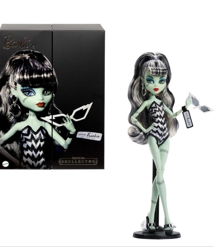 Monster High x Barbie Frankie Stein Doll with Black Dress & 