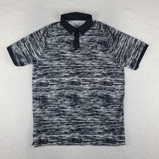 Under Armour The Iso Chill Polo Shirt Mens Medium Black White Heather Loose Golf