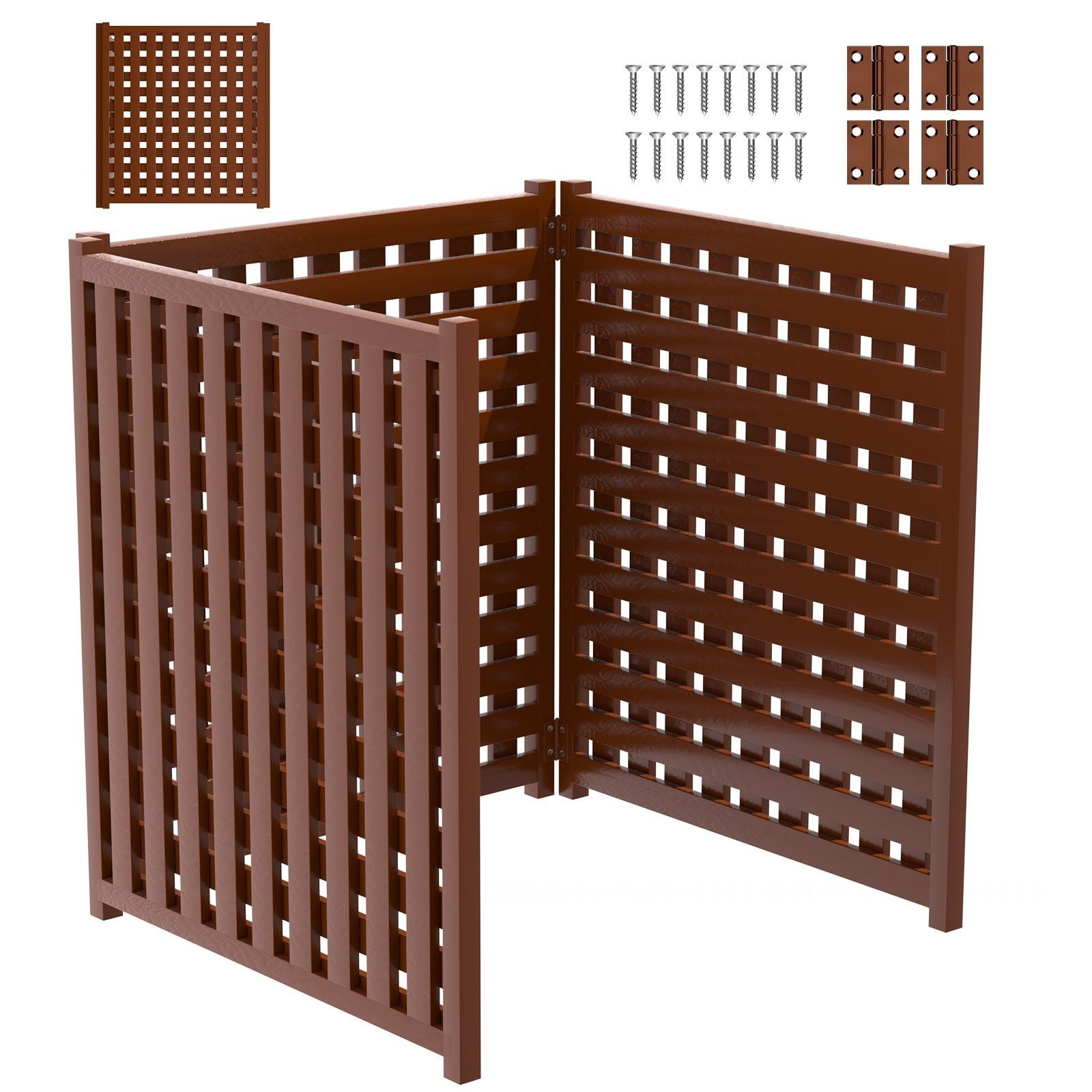 Privacy Fence Panel 3 pcs Outdoor Air Conditioner Trash Can 