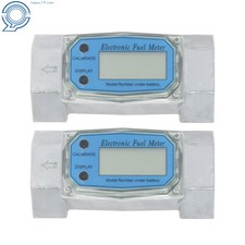 2PCS 1.5" Digital Turbine Flow Meter For Liquid Water Flow Meter 10.5-74 GPM