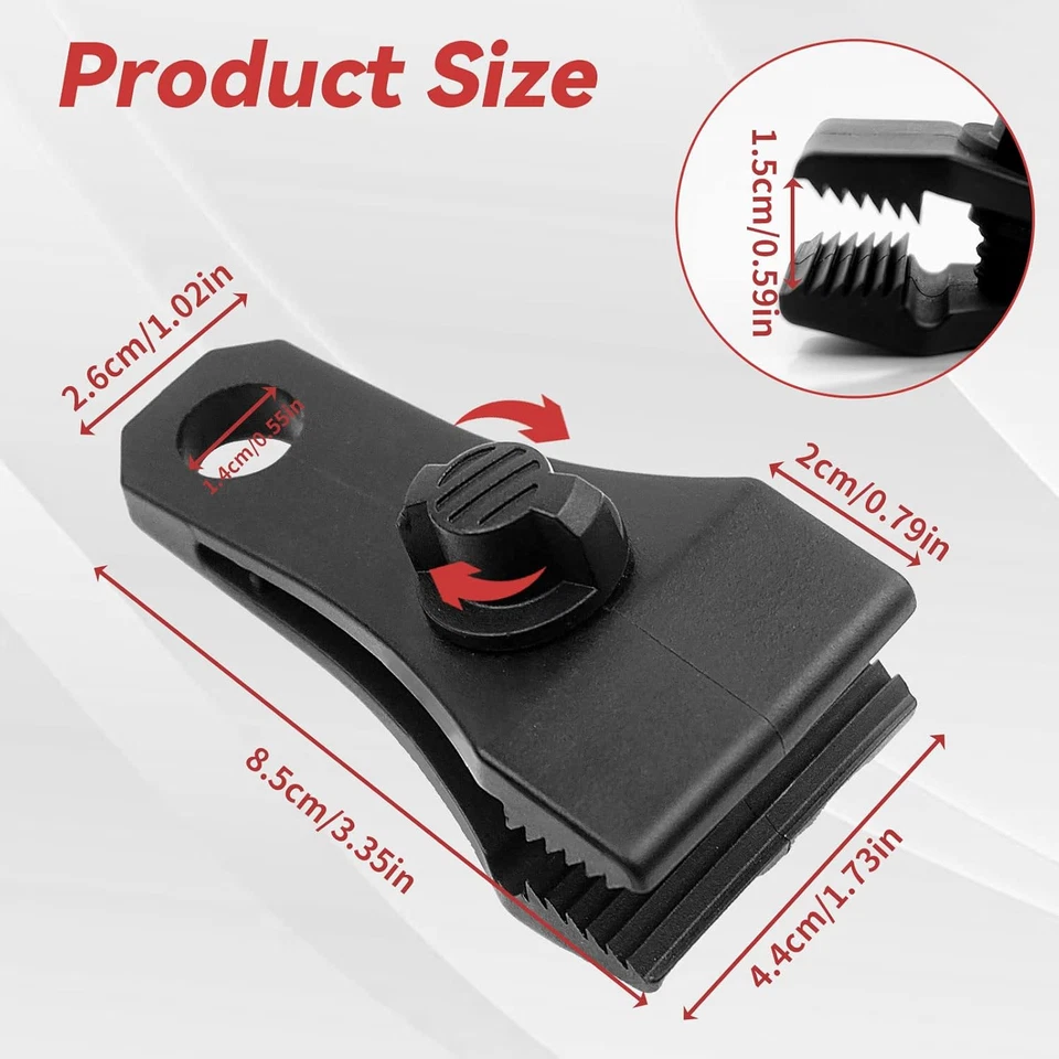 升级重型防水布夹 6 件锁手柄夹适用于野营汽车船罩 — 第 3/4 张图片