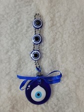Glass Evil Eye Wall Hanging, Blue Evil eye, House Protection Bead