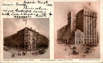 Buffalo, 1906, Cousin Dorothy, Matthews Building, Express, Chamber of Postcard