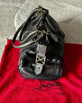 Christian Louboutin Black Snakeskin Red Lining Handbag Shoulder