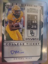 2020 Panini Contenders  -  Autographs Denzel Mims #153 Draft Ticket Green Foil 