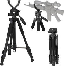 Rifle Shooting Rest Tripod W/ V Yoke Bracket V Shaped Gun Rack Hunting Aluminum