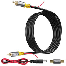 15FT Backup Camera RCA Video Cable Kit Extension Cord with Detection Wire Fe
