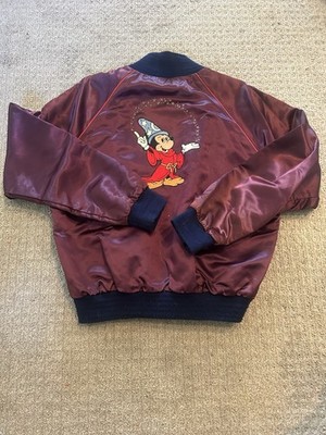 Vintage Fantasia Jacket Size Large Disney Sorcerer Mickey Red Jacket 80s