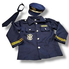Kids Police Officer Costume Sz M Policeman Cop Uniform Halloween Dress Up