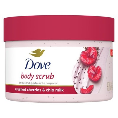 Dove Exfoliating Body Polish Crushed Cherries & Chia Milk, 10.5 oz