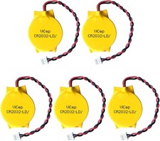 5-Pack CR2032 CMOS Battery 3V Motherboard BIOS Battery with 2 Wire Leads and MOL