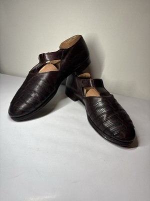BOQ Vintage Italian Loafers Mens 10.5 D Red Sandal Loafer Monk Strap