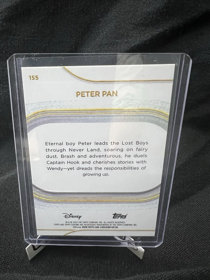 2025 Topps Chrome Disney Gold Refractor #155 Peter Pan Live Action/50 Foto 2 de 2