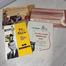 Lot 4 Vintage USAF Air Force Reserve Recruiting Brochures Pamphlets 1950s 60s