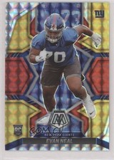 2022 Panini Mosaic Rookies Choice Fusion Red & Yellow Prizm 38/80 Evan Neal 0fo5