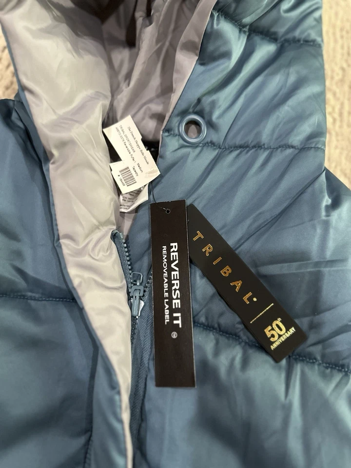 Tribal Women’s Reversible Puffer Vest Size medium Blue/Grey - Image 3 of 4