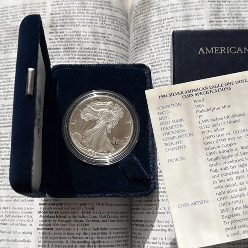 1994 American Silver Eagle Proof with Box & COA 🇺🇸