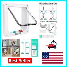 Durable ABS Plastic Cat Door with Magnetic Closure - Simple Installation