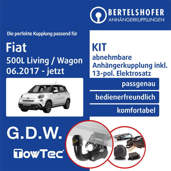 FüR Fiat 500L Living / Wagon 06.2017-Jetzt Ahk Abn. +13Pol Sp. E-Satz Top-image
