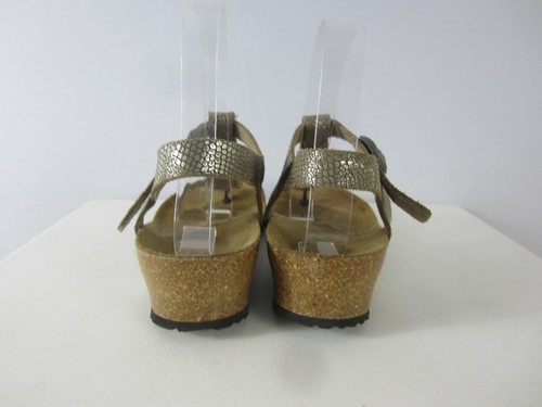 Papillio Birkenstock Womens 7  Silver Ashley Brown Metallic Leather Wedge Sandal - Picture 11 of 12