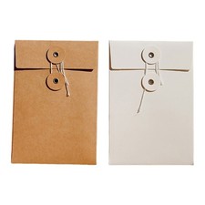 20Pcs Paper Envelope with String Button Closure Document Wallet Storage Pocket