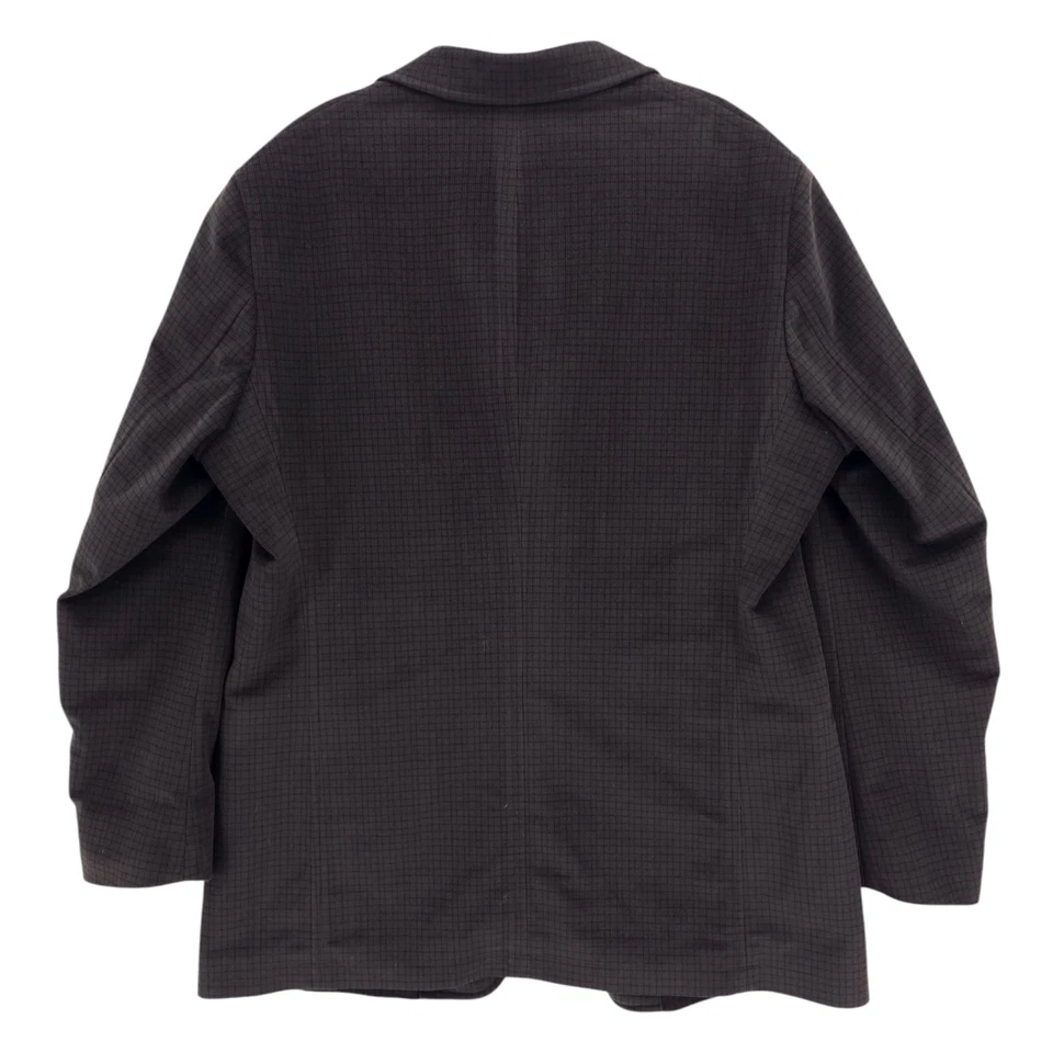 Chaqueta Blazer ARMANI COLLEZIONI Microfibra Acabado Suave Marrón Cuadros Patten 42R Foto 3 de 4