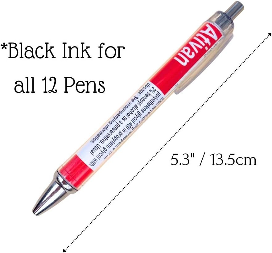 YJ PREMIUMS 12 PC Pharmacy Pens for Nurse & 1 Count (Pack of 12), Multicolor 