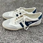 Gola Badminton Canvas Suede Low Top Sneakers cream Navy Blue men Size 11
