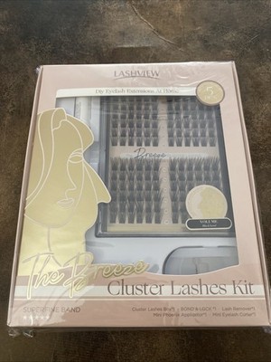 Lashview Cluster Lashes Kit 144pcs The Breeze Volume - Sealed New !