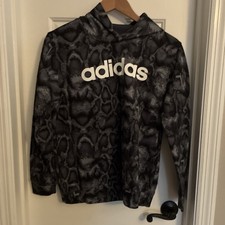 Youth Large Adidas Boys Black/gray Hoodie 14/16   Classic, Comfortable Pullover