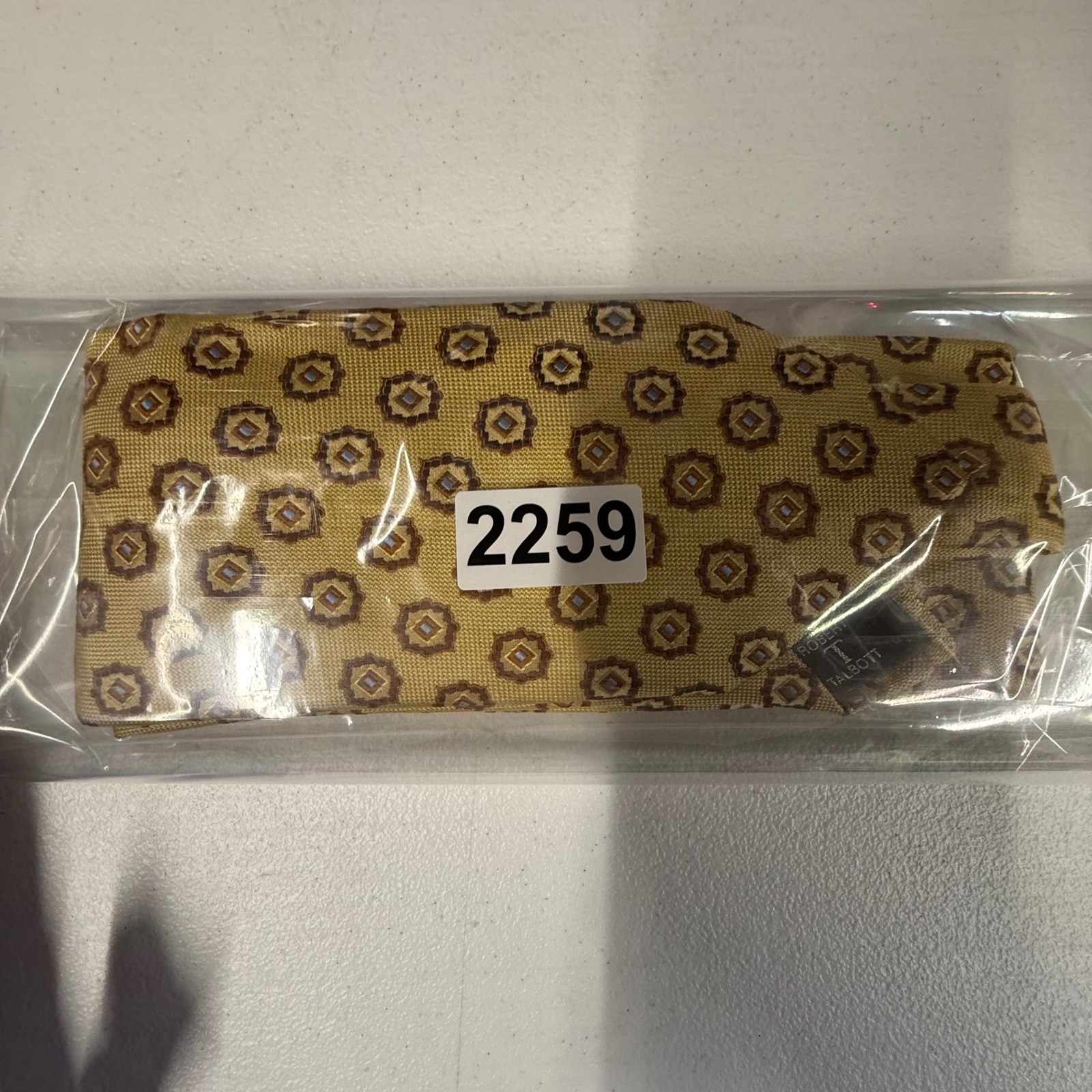 Robert Talbott Extra Long Yellow Geometric Silk N… - image 6