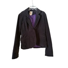 Ralph Lauren Polo Vintage 80s Black Velvet Two Button Jacket Women's Size M